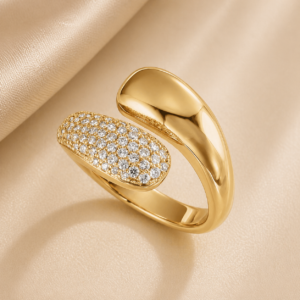 Diamond Amireh Bypass Ring – 14K Gold