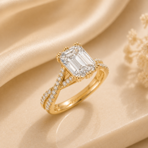 Diamond Emerald-Cut Solitaire Engagement Ring