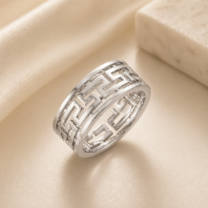 14K Yellow Gold Greek Key Men's Band