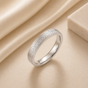 14K Gold Wheat Pattern Men's Wedding Band
