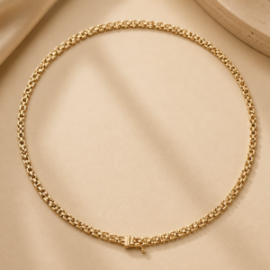 14K Yellow Gold Panther Chain Necklace 16"