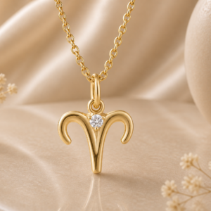 14K White Gold Diamond Zodiac Sign Necklace