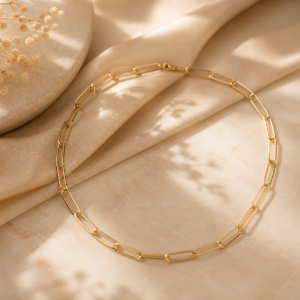 14K Yellow Gold Paperclip Chain Necklace