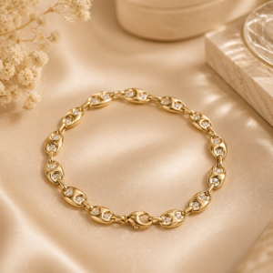 Lab-Grown Diamond Mariner Link Bracelet in 14K Yellow Gold