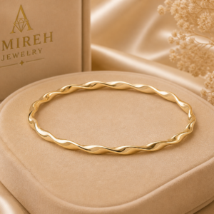Twisted Gold Bangle Bracelet in 14K Yellow Gold