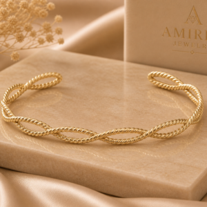 Rope Twisted Cuff Bracelet in 14K Gold