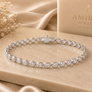 Oval Diamond Tennis Bracelet in 14K Gold