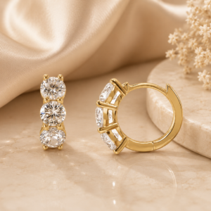 Diamond Hoop Earrings in 14K Yellow Gold